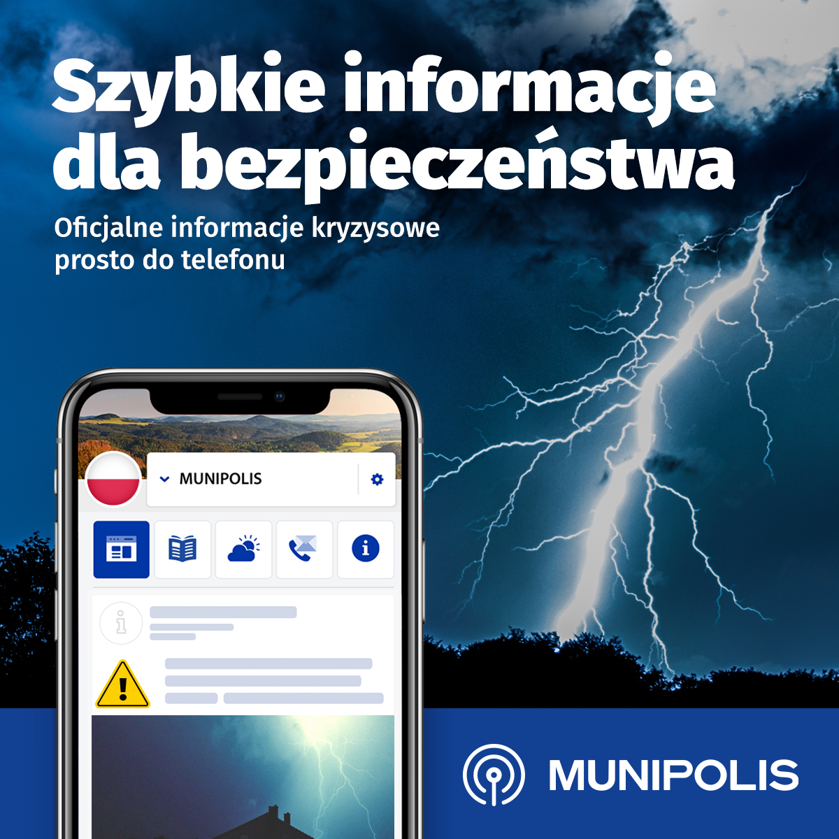 Plakat Oficjalne informacje kryzysowe prosto do telefonu