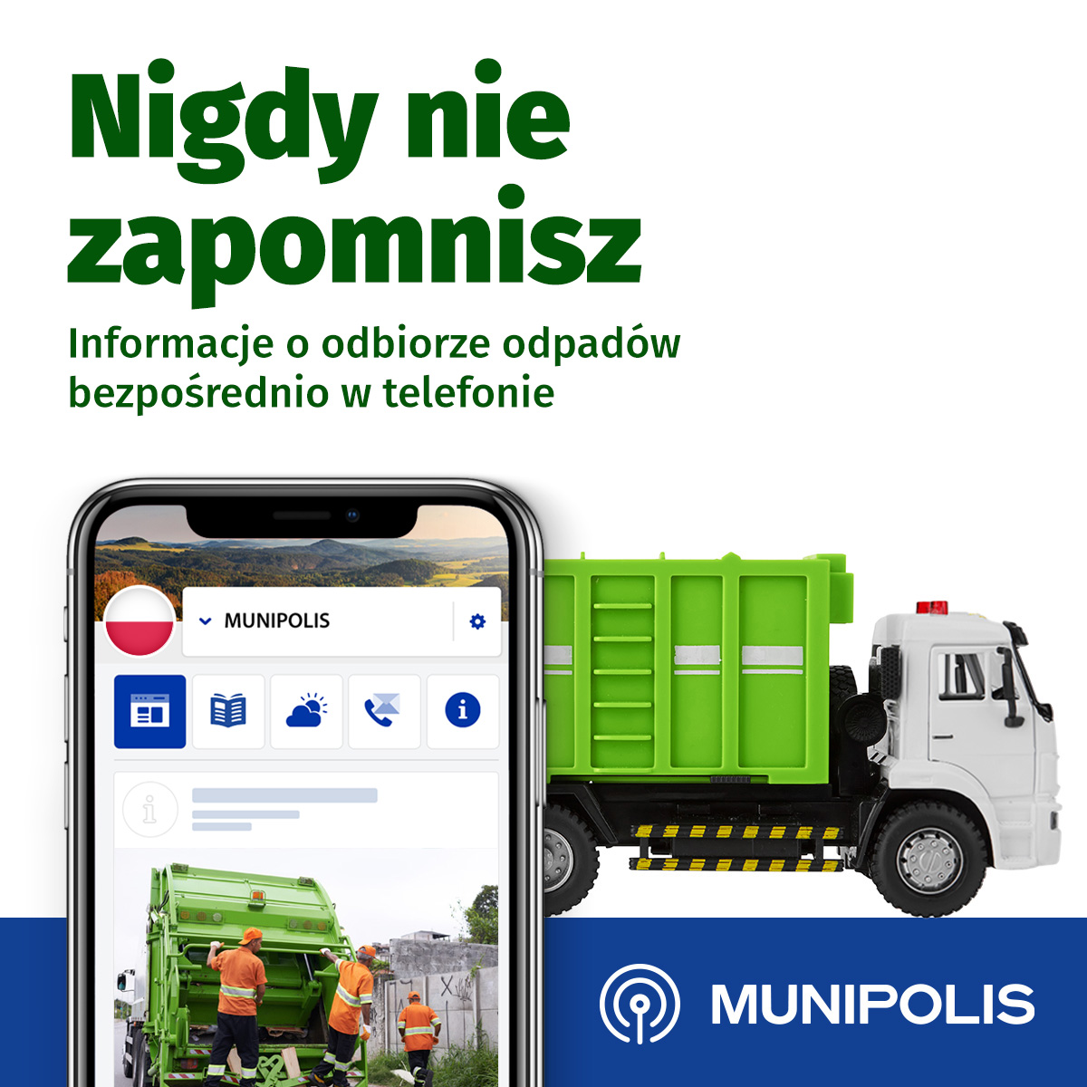 Grafika Informacje o&nbsp;odbiorze odpad&oacute;w bezpośrednio w&nbsp;twoim telefonie