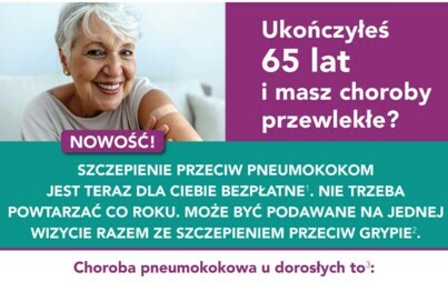 Bezpłatne szczepienie przeciw pneumokokom dla mieszkańców powyżej 65 r.ż.