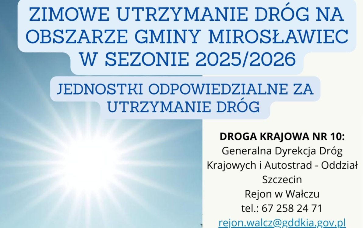 Zimowe utrzymanie dróg w Gminie Mirosławiec 2025/2026