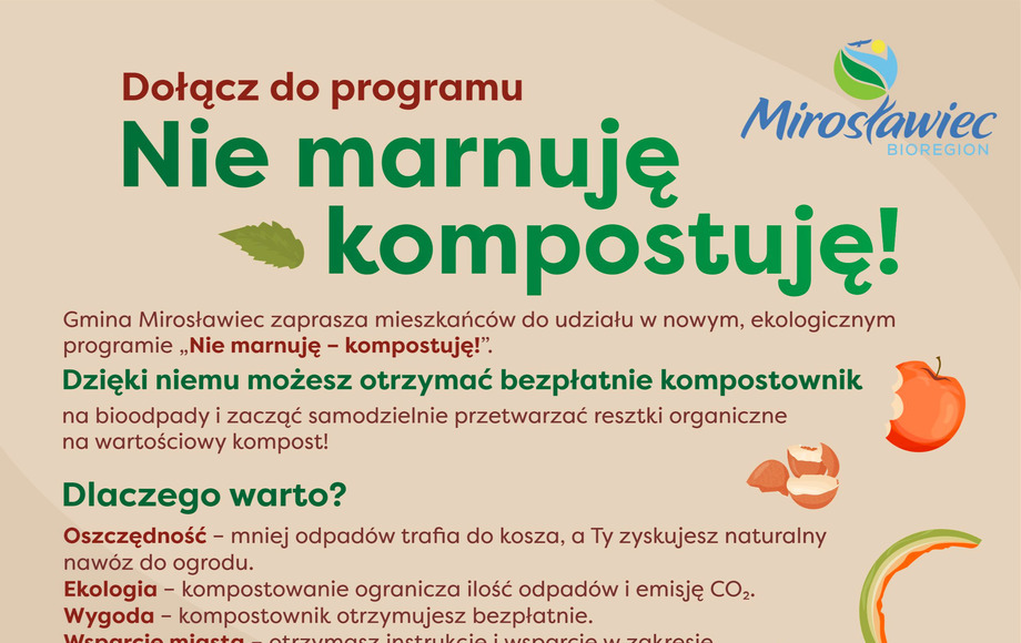 Nabór wniosków do programu „Nie marnuję – kompostuję!”